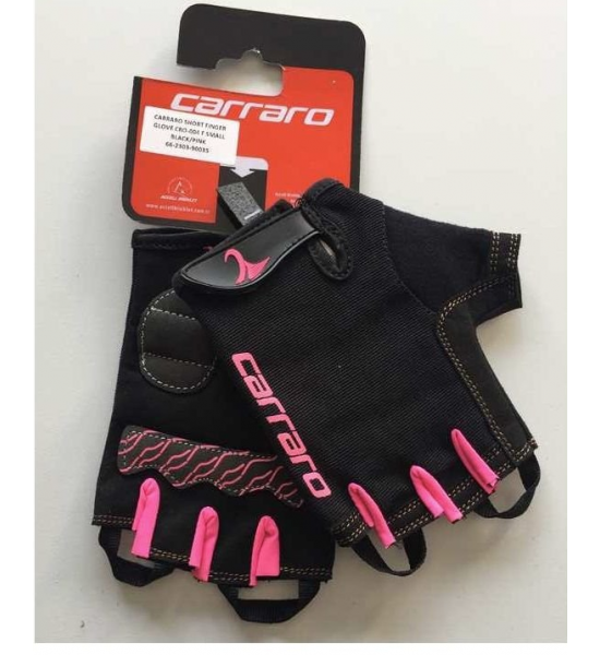 Carraro Kısa Parmak Bisiklet Eldiveni Siyah/Pembe -M Beden