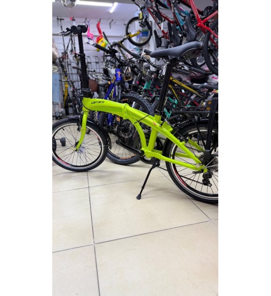 Carrraro Flexi 106 20 Jant 6 Vites V-Fren Katlanır Bisiklet-Lime Yeşil-Siyah-Kırmızı