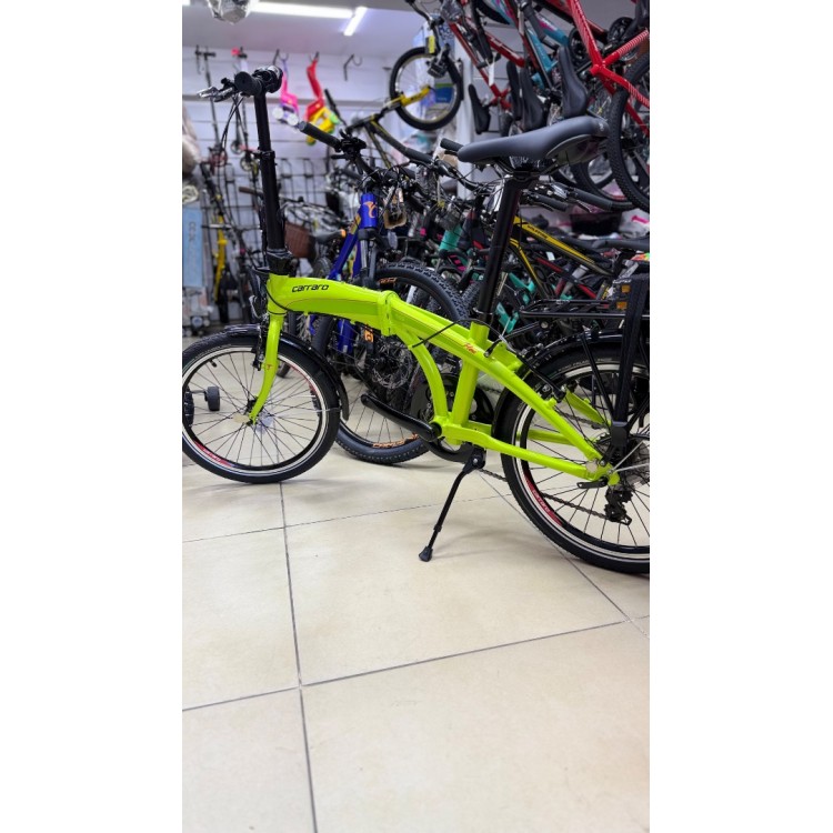 Carrraro Flexi 106 20 Jant 6 Vites V-Fren Katlanır Bisiklet-Lime Yeşil-Siyah-Kırmızı
