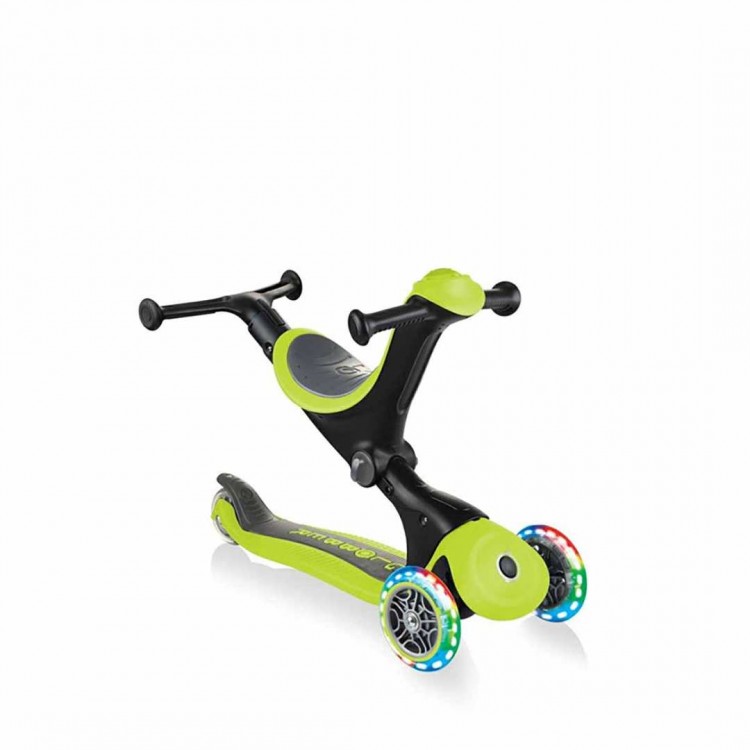 Globber Scooter Globber Go Up Deluxe Yeşil 3 Tekerlekli Oturaklı Çocuk Scooter IŞIKLI