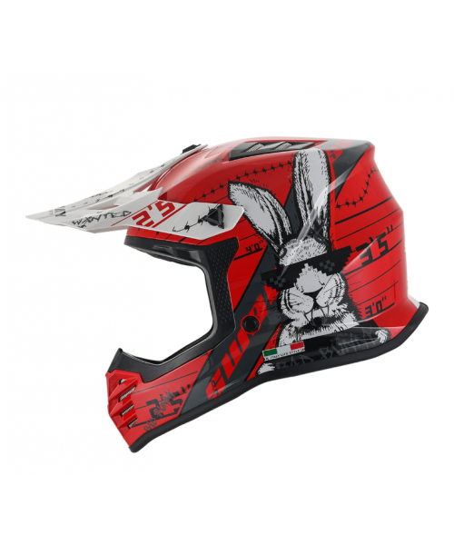 Sway 618 Full Face Cross Kapalı Bisiklet Motosiklet Enduro BUNNY Red Whıte