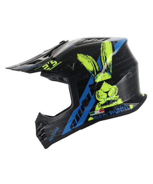 Sway 618 Full Face Cross Kapalı Bisiklet Motosiklet Enduro BUNNY Black Blue