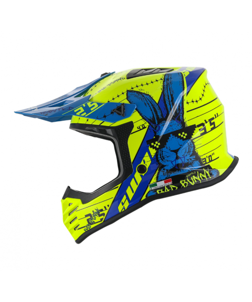 Sway 618 Full Face Cross Kapalı Bisiklet Motosiklet Enduro BUNNY Yellow Blue