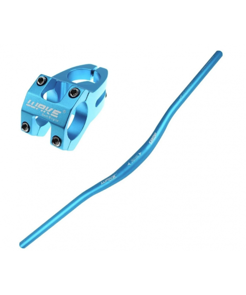 Wake Alüminyum Mavi 31.8 780mm Riser Mtb Gidonu + Gidon Boğazı Seti Wake Alüminyum Mavi 31.8 780mm Riser Mtb Gidonu + Gidon Boğazı Seti
