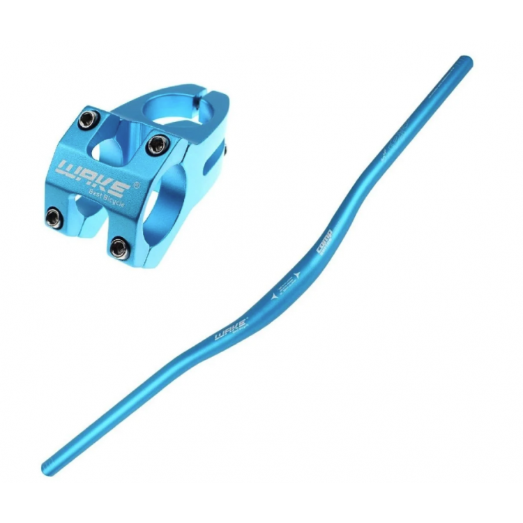 Wake Alüminyum Mavi 31.8 780mm Riser Mtb Gidonu + Gidon Boğazı Seti
