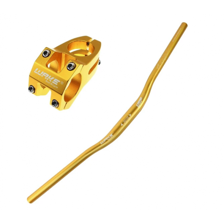 Wake Alüminyum Sarı 31.8 780mm Riser Mtb Gidonu + Gidon Boğazı Seti