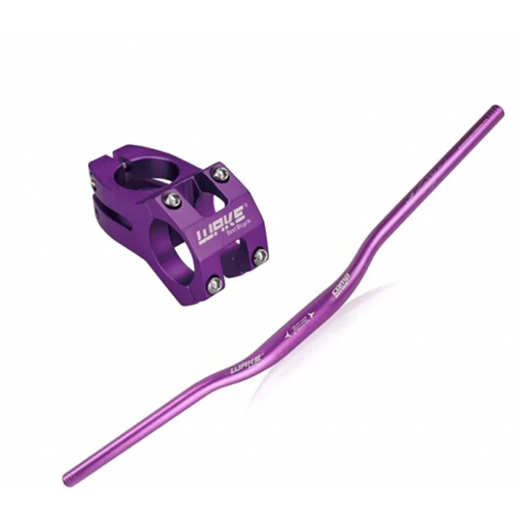 Wake Alüminyum Mor 31.8 780mm Riser Mtb Gidonu + Gidon Boğazı Seti