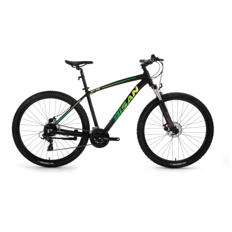 Bisan MTX 7200 MD 24 Vites 27.5 Jant Erkek Dağ Bisikleti -Mat Siyah-Yeşil
