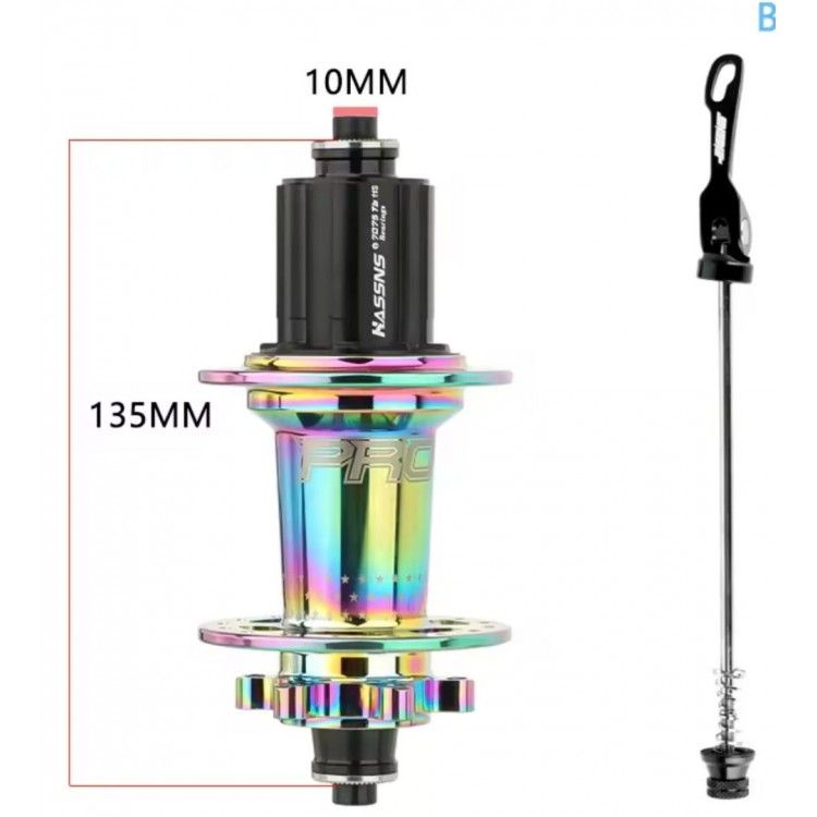 Hassns Pro 7 Arka Göbek 36 Delik Rainbow | Yüksek Sesli MTB Göbek